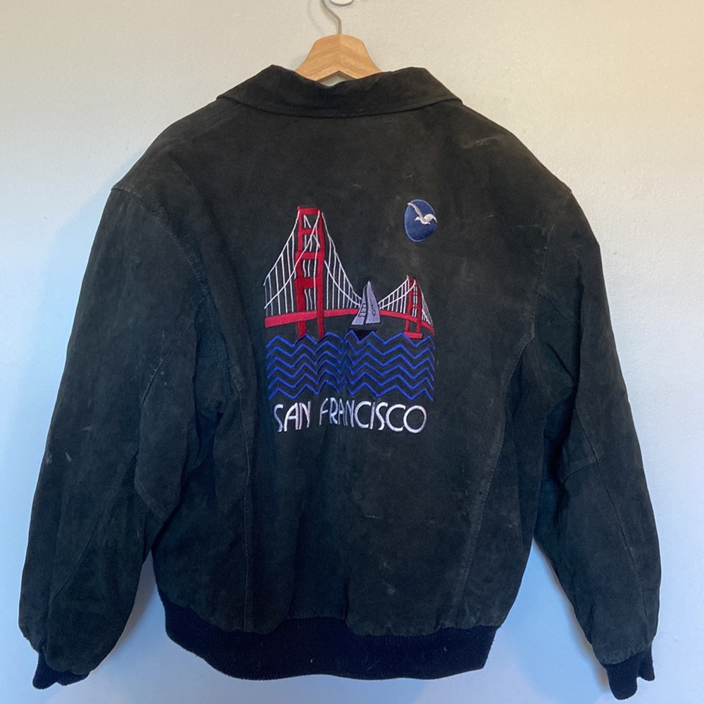 San Francisco leather cottage zip up jacket